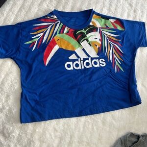 Adidas Women's Blue Tropical Toucan Tee